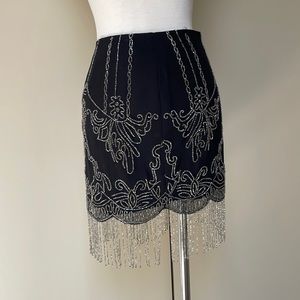 Black ASOS Skirt with Beading Detail. Size 10